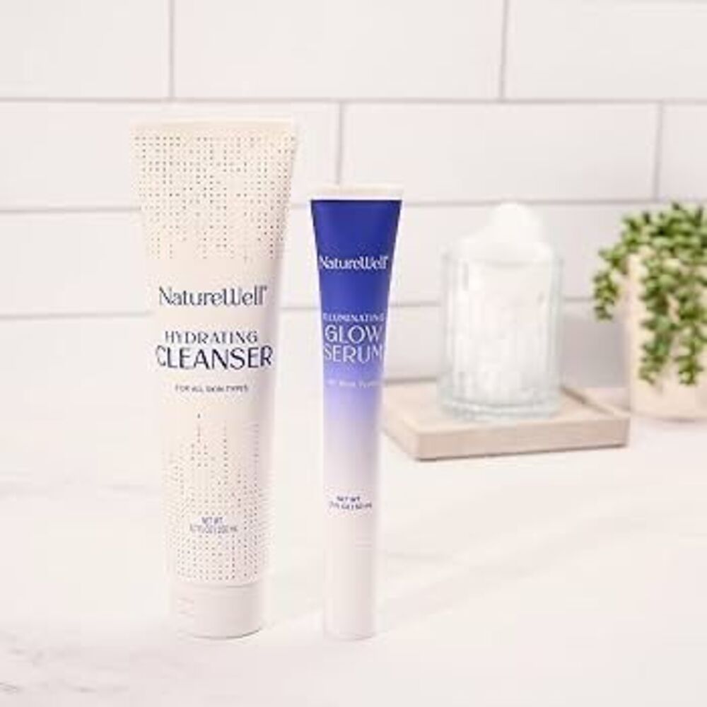NATUREWELL Hydrating Cleanser & Illuminating Glow Serum Skincare Duo NEW